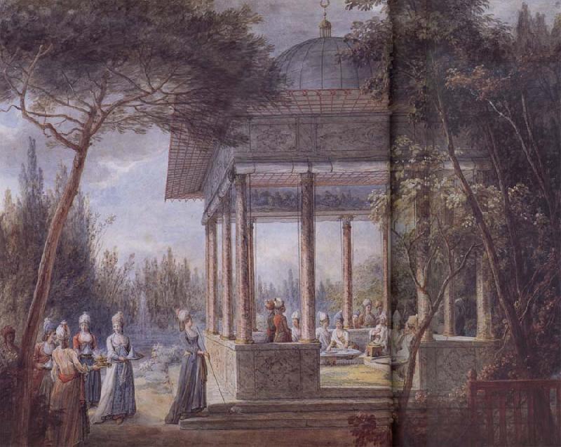 Jean-Baptiste Hilair Harem Scene oil painting image